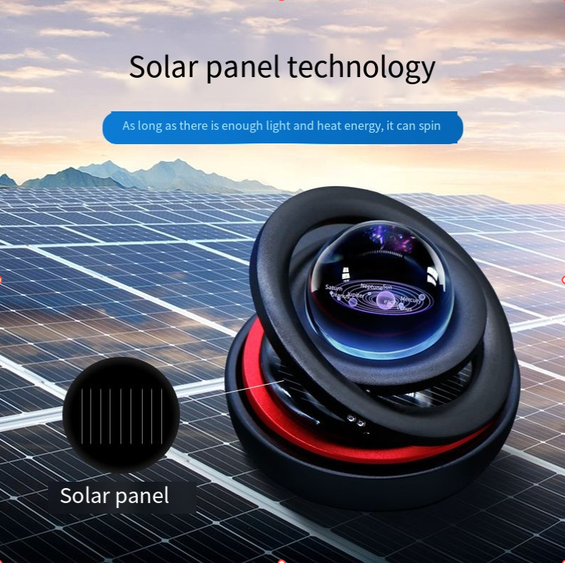 Solar-powered rotating starball car perfume